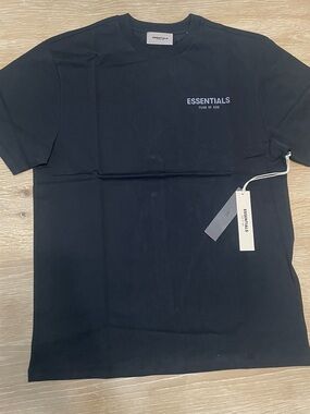 Essentials Black Short Sleeve Logo Tee